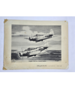 VTG TED GROHS 11x8.5 Lithograph Douglas TBD Navy Torpedo Bomber WWII - $24.01