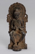 Ancien Indonésien Style Assis Bronze Javanais Prédication Bouddha - 15cm/6 &quot; - £591.79 GBP