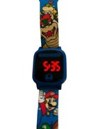 Vintage Super Mario Bros Digital Watch Unisex Blue Stainless Steel Rubbe... - $32.38 CAD