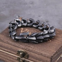 Punk Bracelet Ouroboros Viking vintage  Men stainless steel gift Dragon Jewelry - £38.12 GBP