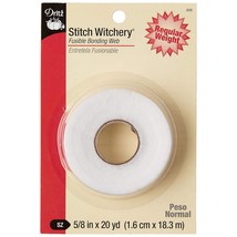 Dritz 222 Stitch Witchery Fusible Bonding Web White Reg Wght 20YD, 5/8-Inch X 20 - £10.23 GBP