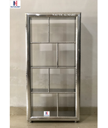 NauticalMart Aviator Bookcase Art Deco Industrial Aluminum Vintage Furni... - £2,095.00 GBP