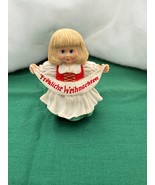 Hallmark 1990 Fröhliche Weihnachten Figurine | German Banner Child | VTG - $18.09