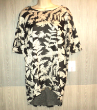NEW LuLaRoe Tunic Top Size S Oversized Irma Frogs, Toads, Leaves Gray S. Sleeves - £12.20 GBP