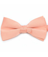 Boy&#39;s 1.5&quot; Poly Satin Banded Bow Ties - Peach - £5.44 GBP