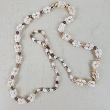 Vintage Seashell Necklace STATEMENT 32&quot; Pullover Mini Conch Shells - $26.18