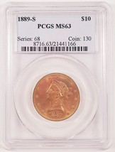 1889-S Gold Liberty Eagle Graded By PCGS As MS-63! Stunning US Gold Earl... - $2,789.53