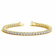 4.7Ct Round Cut Lab Created Diamond Tennis Bracelet 14k Yellow Gold Finish - £111.69 GBP