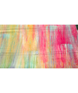 Fabric Hoffman Calif Rainbow Colored Batik Yellow Blue Raspberry 45&quot; x 1... - $68.00 MXN