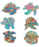 6pcs Turtles Diamond Jewel Art for Refrigerators Magnetic Completed - $10.83 CAD