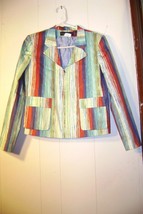 &quot;Harve Benard&quot; multi-colored cotton zipper top..Size 8 - £17.27 GBP