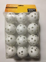 Practice Golf Balls Perforated Plastic 24 Count White New-Golf Digest - $10.85
