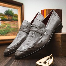 Marco Di Milano genuine ostrich leg and ostrich quill Shoes Fangio Serpentine Gr image 8