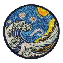 Wave Sky Stars Moon Cartoon Clothing Iron On Patch Decal Embroidery - £5.54 GBP