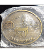 Vintage CBI Safe Worker Ingleside Marine Ops 3” Belt Dyna Buckle (x) - $19.00