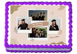 Custom Graduation Personal Photo Collage Image Edible Cake Topper Frosting Sheet - £7.56 GBP