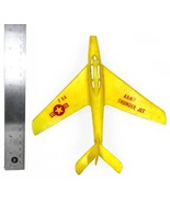 Vintage F-84 Army Thunder Jet Yellow Plastic Toy (Circa 1950&#39;s) By Renwal - $18.48