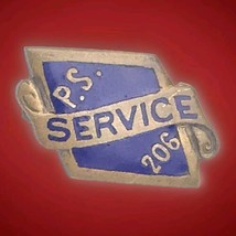 P.S. Service 206 Vintage Pin Gold Tone Enamel - £10.01 GBP