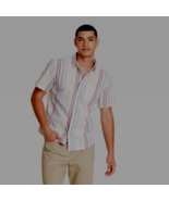 Goodfellow &amp; Co. Men&#39;s Short Sleeve Poplin Button Down Shirt MEDIUM Rose... - $34.35 CAD