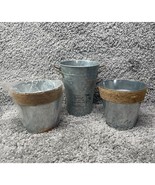 Home Is Where My Garden Is Galvanized Metal Buckets Lot Of 3 New - £22.43 GBP