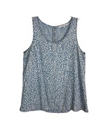 Foxcroft Womens Shirt Size Medium Tank Tunic Blue White Swirl Tencel Lyocell - $24.34