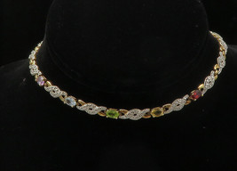 ROSS SIMON 925 Silver - Genuine Diamond Infinity Twist Chain Necklace - NE2138 - £92.77 GBP