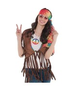 Groovy 60&#39;s Hippie Vest Womens Adult Standard Brown - £14.11 GBP