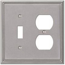 Amerelle 77TDBN Metro Line Wallplate, 1 Toggle / 1 Duplex Outlet, Cast Metal, - £16.19 GBP