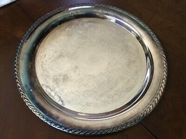 VTG W.M. Rogers Silver Plated Serving Tray Detailed Etchings Hallmarked 15&quot; - $48.51