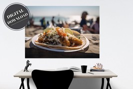Artisan PRINTABLE wall art, LA Fish taco on a Plate,Landscape | Digital Download - £2.76 GBP