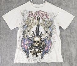 Last Hold Shirt Mens Extra Large White Skull Wings Graphic Casual Punk T... - £23.67 GBP