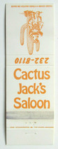 Cactus Jack&#39;s Saloon - Fargo, North Dakota Restaurant 20 Strike Matchbook Cover - £1.17 GBP