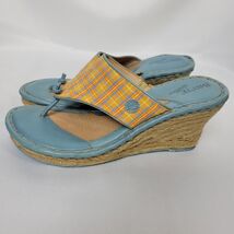 Born Drilles Women&#39;s Espedrilles Wedge Heel Sandals 8/39 Orange Blue Pla... - $410.69 MXN