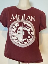 Disney Women&#39;s Mulan Cropped Tee Shirt Burgundy Medium - £9.10 GBP