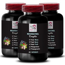 Blueberry Fruit Powder - TRANS RESVERATROL - Pure energy 3 Bottle 180 Capsules - £40.71 GBP