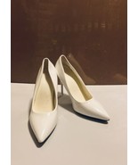 Nanbei-Zuo Stiletto Heels, White w/Patent Leather Look - Size 37 (US 6.5... - $176.93 MXN