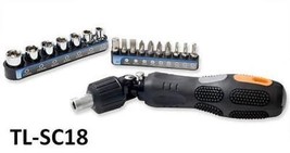 18-Piece 2-In-1 Design Swivel Ratchet &amp; Socket Screw Driver Tool Kit, - £29.16 GBP