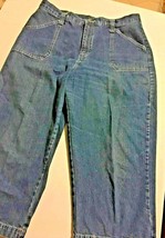 Donna Rider Jeans Blu Pantalone Misura 12 Capri Medio Cotone 34 &quot; W 21 &quot; I - $6.72
