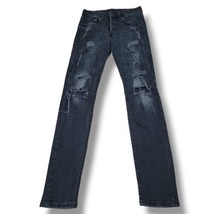 &amp;Denim Jeans Size 29 W28&quot;L31&quot; H&amp;M Skinny Jeans Stretch Distressed Destroyed Torn - £24.67 GBP