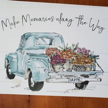 Plastic Placemats Set of 4 "Make Memories Along the Way" Truck with Flowers image 2