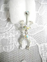 New Iridescent Crystal Frog W Moving Body 14g Navel Belly Ring Barbell Jewelry - £4.78 GBP