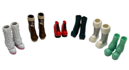 Bratz Doll Boots Shoes Accessories Lot 6 Pairs Winter Party White Green Red - $29.64