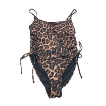 Cotton On Body Side Gather One Piece Swimsuit Full Leopard Print Brown Black S - £15.11 GBP