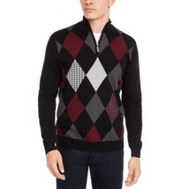 Club Room Mens Sweater Quarter Zip Pullover Argyle, Size Large - £24.11 GBP