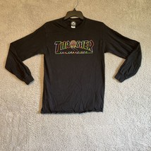 Thrasher Magazine T Shirt Skateboard San Francisco Long Sleeve Mens Small Black - £9.87 GBP