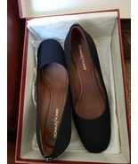 Women Donald J Pliner Corin Block Chrome-Heel Black Pumps Variety 8 M  RP $ 218 - $84.07