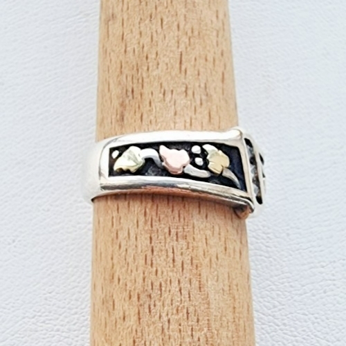 BLACK HILLS 12K THREE TONE GOLD ON 925 STERLING SILVER BAND RING SIZE 8.75 AT Item image 8