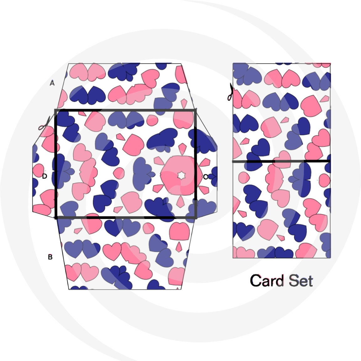 Gift Card 4B-Digital ClipArt-Holidays-Hearts-Scrapbook-Background-Gift C... - $1.99