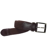 4001 1.5&quot; WIDE BROWN ELASTIC BRAIDED STRETCH GOLF BELT FOR MEN - $16.42 CAD+