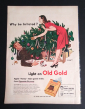 Old Gold Cigarettes &amp; Chrysler Car Christmas Cut Vintage Magazine Print Ad 1946 - £11.77 GBP